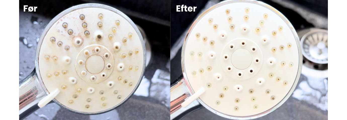 Fjern kalk fra dit brusehoved